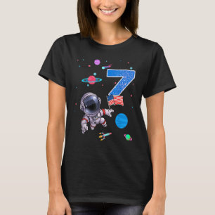 7. Geburtstag Astronaut Geburtstagskind 7 Jahre al T-Shirt