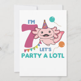 7. Geburtstag Axolotl Siebenjähriges Sweet Axolotl Einladung