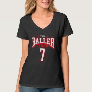 7. Geburtstag Basketball 7 Jahre alter Tag 1 T-Shirt