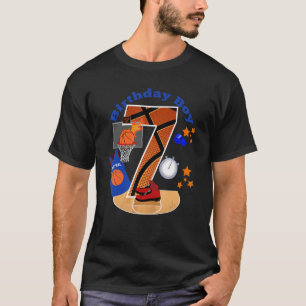 7. Geburtstag Basketball Big Number 7 Year Old Boy T-Shirt