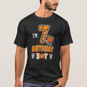 7. Geburtstag Basketball Boy 7 Jährige Kinder T-Shirt
