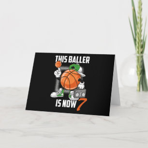 7. Geburtstag Basketball Spieler Sonnige 7 Jahre a Karte