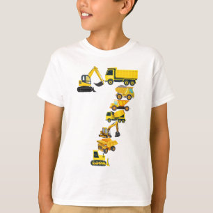 7. Geburtstag Bauwagen 7 Jahre Junge Kind T-Shirt