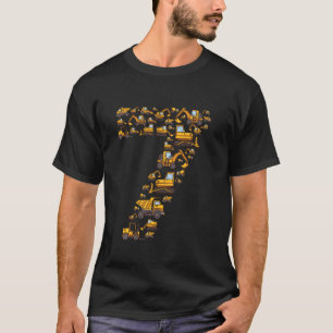 7. Geburtstag Bauwagen - Bagger Bulldo T-Shirt