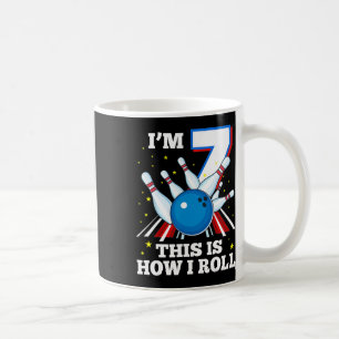 7. Geburtstag Bowling ich bin 7 So Roll Funn Kaffeetasse