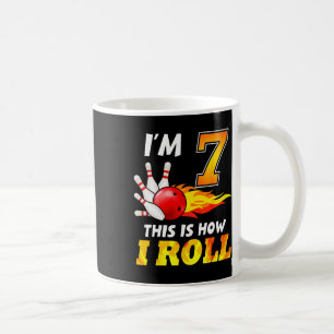 7. Geburtstag Bowling So Roll ich 7 Jahre alt Kaffeetasse