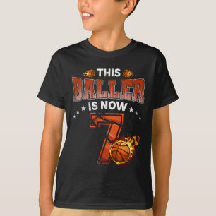 7. Geburtstag Boys Basketball Spieler Geschenke 7  T-Shirt