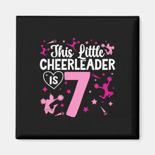 7. Geburtstag Cheerleading Mädchen Sieben Jahre al Magnet