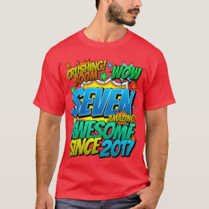 7. Geburtstag Comic-Stil Toll seit 2017 7 Jahre T-Shirt