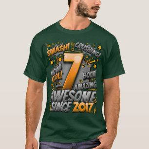 7. Geburtstag Comic-Stil Toll seit 2017 7 Jahre T-Shirt