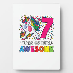 7. Geburtstag Dabbing Einhorn Party Geschenk 7 Jah Fotoplatte