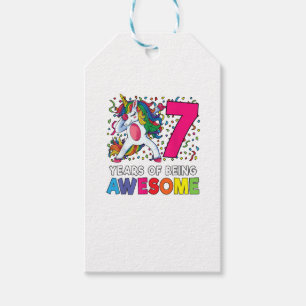 7. Geburtstag Dabbing Einhorn Party Geschenk 7 Jah Geschenkanhänger