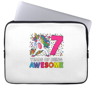 7. Geburtstag Dabbing Einhorn Party Geschenk 7 Jah Laptopschutzhülle