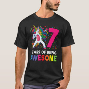 7. Geburtstag Dabbing Einhorn Party Geschenk 7 Jah T-Shirt