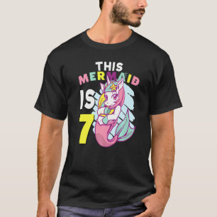 7. Geburtstag Dieses Meerjungfrau Mädchen Buntes M T-Shirt