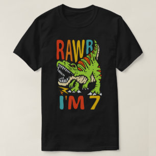 7. Geburtstag Dinosaurier T Rex Rawr Ich bin 7 für T-Shirt