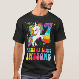 7. Geburtstag Einhorn Fidget Pop It Birthday Girl T-Shirt