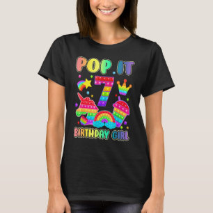 7. Geburtstag Einhorn Fidget Pop It Birthday Girl T-Shirt