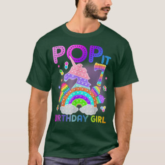7. Geburtstag Einhorn Fidget Pop It Birthday Girl  T-Shirt