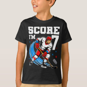 7. Geburtstag Eishockey Junge Sieben Jahre Alt Eis T-Shirt