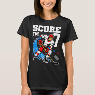 7. Geburtstag Eishockey Junge Sieben Jahre Alter E T-Shirt