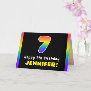 7. Geburtstag: Farbiger Regenbogen # 7, Individuel Karte
