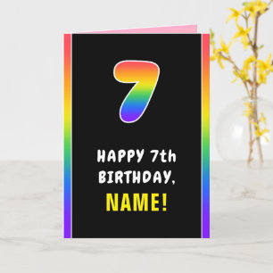 7. Geburtstag: Farbiger Regenbogen # 7, Individuel Karte