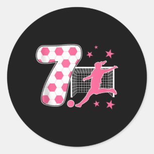 7. Geburtstag Fußballfan 7. Fußball-Thema Runder Aufkleber