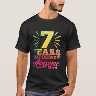 7. Geburtstag Gefärbte Krawatte 7 Jahre alt 7 Mädc T-Shirt