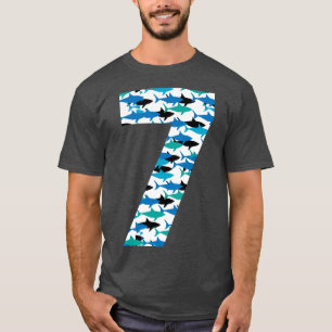 7. Geburtstag Hai Muster Sieben Jahre alt Geschenk T-Shirt