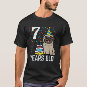 7. Geburtstag Hund Pug Torte 7 Jahre Alt Bday-Part T-Shirt