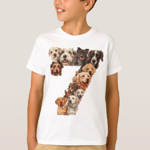 7. Geburtstag Hund Welpe behandelt 7 Jahre Junge K T-Shirt