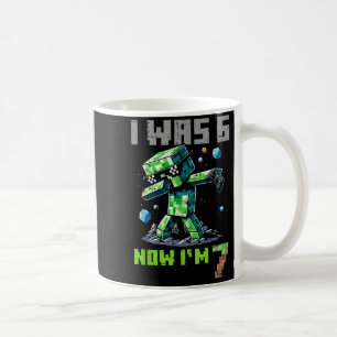 7. Geburtstag ich 6 jetzt bin ich 7 Pixel Dab 67 J Kaffeetasse