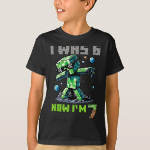 7. Geburtstag ich 6 jetzt bin ich 7 Pixel Dab 67 J T-Shirt
