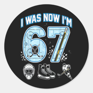 7. Geburtstag Ich war 6 Ich bin 7 Sechs Sieben 67 Runder Aufkleber