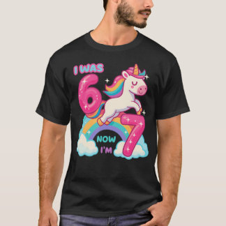 7. Geburtstag Ich war 6 jetzt bin ich 7 67 Lustig T-Shirt