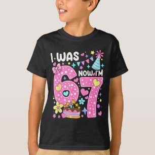 7. Geburtstag Ich war 6 jetzt bin ich 7 67 Lustige T-Shirt