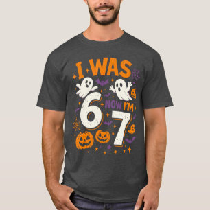 7. Geburtstag Ich war 6 Jetzt bin ich 7 Lustiger H T-Shirt