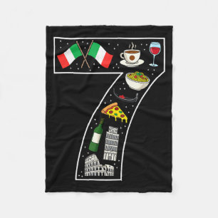 7. Geburtstag italienische Kultur 7 Jahre alte ita Fleecedecke