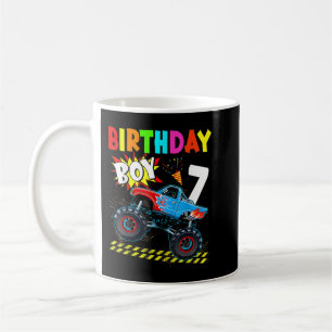7. Geburtstag Junge Blaze 7 Jahre alter Monster Tr Kaffeetasse