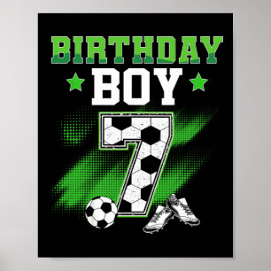 7. Geburtstag Junge Fußball 7 Jahre Sport 7 Jahre  Poster