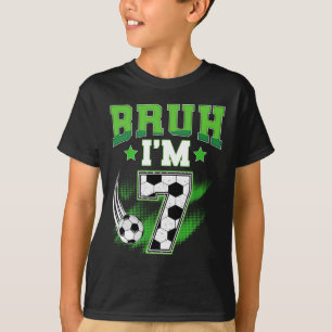 7. Geburtstag Junge Fußball Bruh Ich bin 7 Jahre a T-Shirt