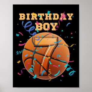 7. Geburtstag Junge Sieben 7 Jahre alte Sketll-Spi Poster