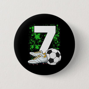 7. Geburtstag Jungen 7 Jahre Fußballspieler Geburt Button
