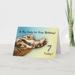 7. Geburtstag Lächeln Alligatorkarte Karte