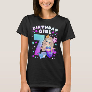 7. Geburtstag, Mädchen 7 Jahre, Meerjungfrau, Numm T-Shirt