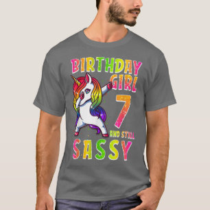7. Geburtstag Mädchen Dabbing Einhorn 7 Jahre alt T-Shirt