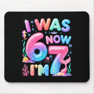 7. Geburtstag Mädchen ich war 6 ich bin 7 Jahre al Mousepad