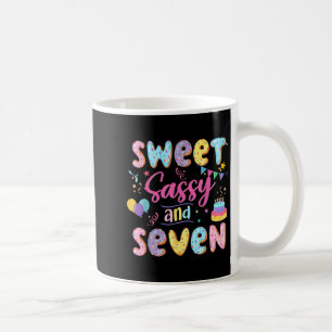 7. Geburtstag Mädchen Sweet Sassy und sieben Donut Kaffeetasse