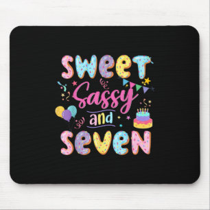 7. Geburtstag Mädchen Sweet Sassy und sieben Donut Mousepad